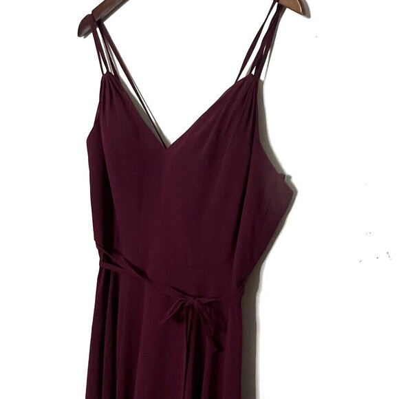 Marchesa Notte Bridesmaid Burgundy Valentia Long Gown ALine Straps Womens Size 8 - Picture 3 of 12